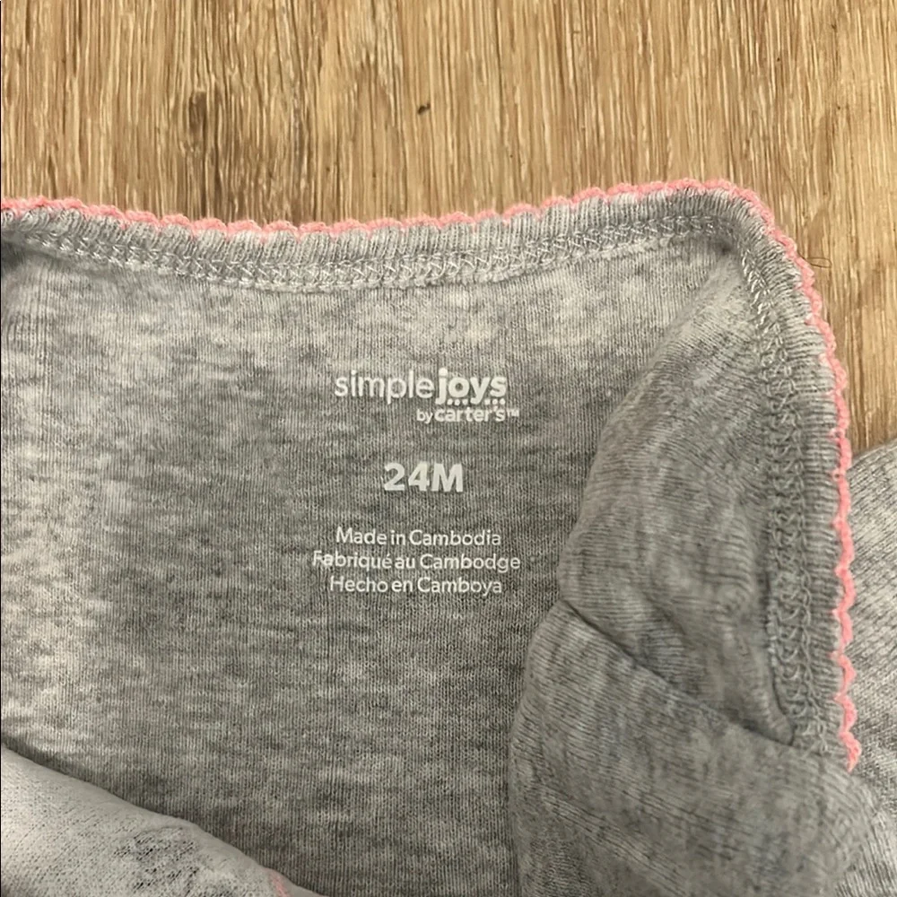 Carter’s Gray Baby Onesie with Pink Accents